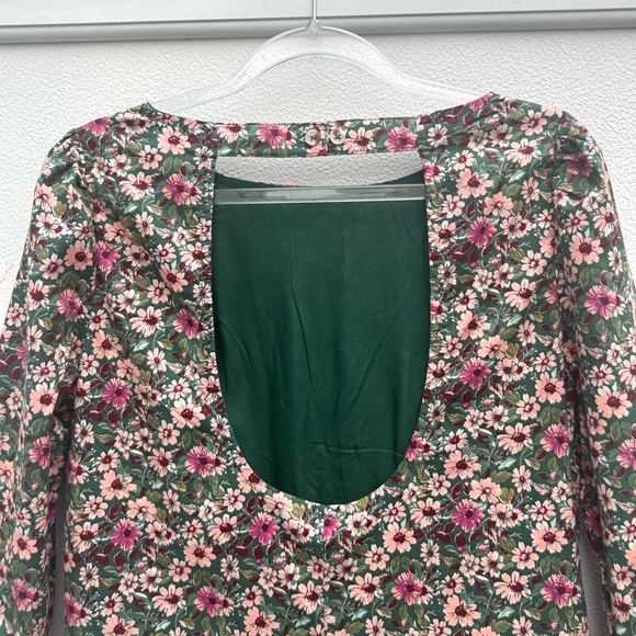 NEW Free People Floral Dress Women XS The Avenue Mini Cottagecore Emerald/pink - Picture 14 of 16